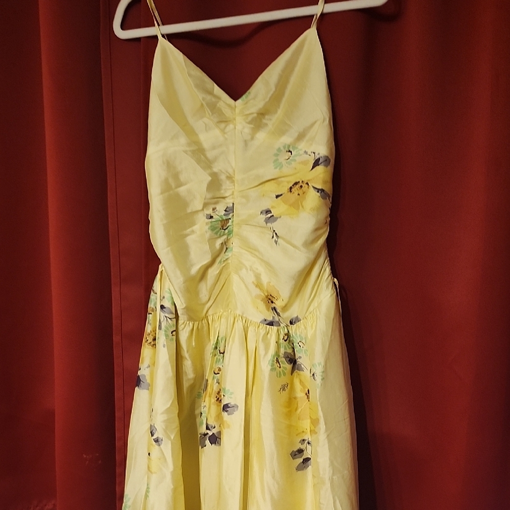 Rebecca Taylor Lemon Backless Floral Dress